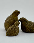 Vintage Brass Quail Family- A Three Piece Set