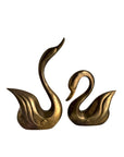 Vintage Brass Swan Sculptures – Elegant Mid-Century Pair