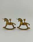 Vintage Brass Unicorn Candleholders-A Pair