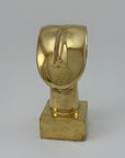 Vintage Brass Face Sculpture | Mid-Century Modern