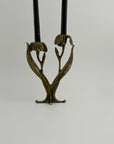 Vintage Brass Flower Candlestick Holder