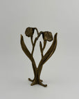 Vintage Brass Flower Candlestick Holder