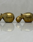 Small Vintage Brass Hippos-A Pair