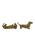 Vintage Brass Dachshund Dogs Affirmation/Note Holder-A Pair