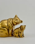Vintage Brass Mama Bear with Cub- Two Piece Set
