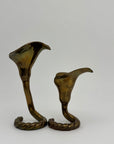 Vintage Brass Tulip Candlestick Holders-A Pair