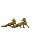 Vintage Brass Foxes- A Pair