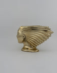 Rare Vintage Dolbi Cashier Brass Woman Head Sculpture – Flowing Hair Bust, 10 lbs