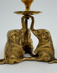 Vintage Brass Elephant Candleholders-A Pair