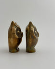 Pair of Vintage Brass Owl Bookends