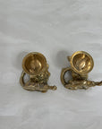 Vintage Brass Elephant Candlestick Holders-A Pair