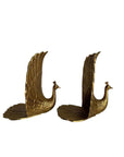 Vintage Brass Peacock Bookends – Regal Fan Tail Pair