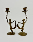 Dancing Fox Candleholders- A Pair