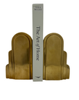 Vintage Art Deco Brass Bookends – Stepped Skyscraper Design (7.5” Tall)-A Pair