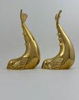 Vintage Brass Dolphin Sculptures- A Pair by Dolbi Cashier-14”