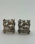 Vintage Brass Floral Candleholders-A Pair