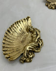 Vintage Brass Feminine Decor Italian Trinket Dish-A Pair