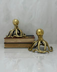 Rare Vintage Brass Octopus Pair – Coastal Luxe Sea Creature Sculptures – Mid Century Modern Nautical Decor – Oceanic Statement Art