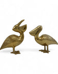 A Large Pair of Vintage Brass Pelicans-MCM