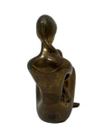 Vintage Brass Mother and Child Sculpture – Mid-Century Modern Family Figurine