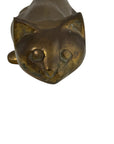 Vintage Brass Reclining Cat Figurine