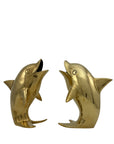Vintage Solid Brass Dolphins – 10” Coastal Wishing Vessels/Coin Banks-A Pair