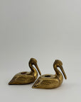Vintage Brass Pelican Taper Candlestick Holders-A Pair