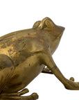 Vintage Brass Frog Figurine – Mid-Century Modern Toad Sculpture | Hollywood Regency Paperweight