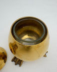 Vintage Brass Frog Lidded Trinket/Candle Pot