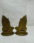 Vintage Brass Praying Hands Bookends-A Pair