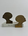 Rare Mid-Century Modern Brass Kissing Profile Sculptures-A Pair