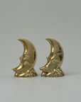 Vintage Brass “Man in the Moon” Figurines – Set of 2