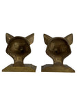 Vintage Brass Fox Head Bookends – The Clever Companions