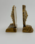 Pair of Vintage Brass Shell Bookends – Coastal Luxe Hollywood Regency