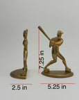 Vintage Brass Baseball Bookends-A Pair by Enesco
