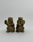 Vintage Brass Patty Cake Frog Bookends- A Pair