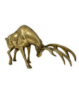 Vintage Brass Stag with Antlers – Hollywood Regency Mid-Century Style