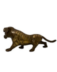 Vintage Brass Tiger Figurine – Mid-Century Modern Roaring Jungle Cat (15”)
