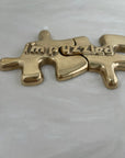 Vintage Brass “I’m Puzzled” Puzzle Pieces- A Set
