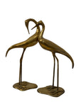 Vintage Tall Brass Cranes – Pair of Mid-Century Modern Heron Sculptures