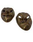 Vintage Brass Comedy & Tragedy Masks – Theater Wall Art, Made in India