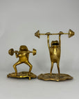 Brass Weightlifting Frogs-A Pair