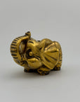 Small Vintage Brass Elephant Stash Pot / Ashtray / Trinket Holder