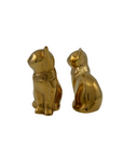Small Vintage Brass Cat Figurines-A Pair