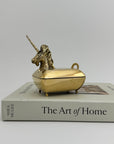 Vintage Brass Unicorn Trinket Box