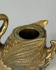 Pair of Vintage Brass Swan Candlestick Holders- Mid-Century Taper Candle Holders