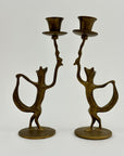 Dancing Fox Candleholders- A Pair