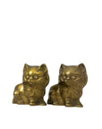 Vintage Brass Cat Planter Pair