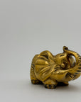 Small Vintage Brass Elephant Stash Pot / Ashtray / Trinket Holder