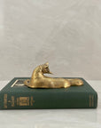 Vintage Brass Stylized Fox Figurine